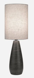 Lite Source-LS-2998/2PK-Quatro II-Two Light Mini-Table Lamp (Pack of 2)-6 Inches Wide by 17.5 Inches High   Brushed Dark Bronze Finish with Linen Fabric Shade