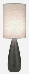 Lite Source-LS-2999/2PK-Quatro II - Two Light Mini-Table Lamp (Pack of 2)   Brushed Dark Bronze Finish with Linen Fabric Shade