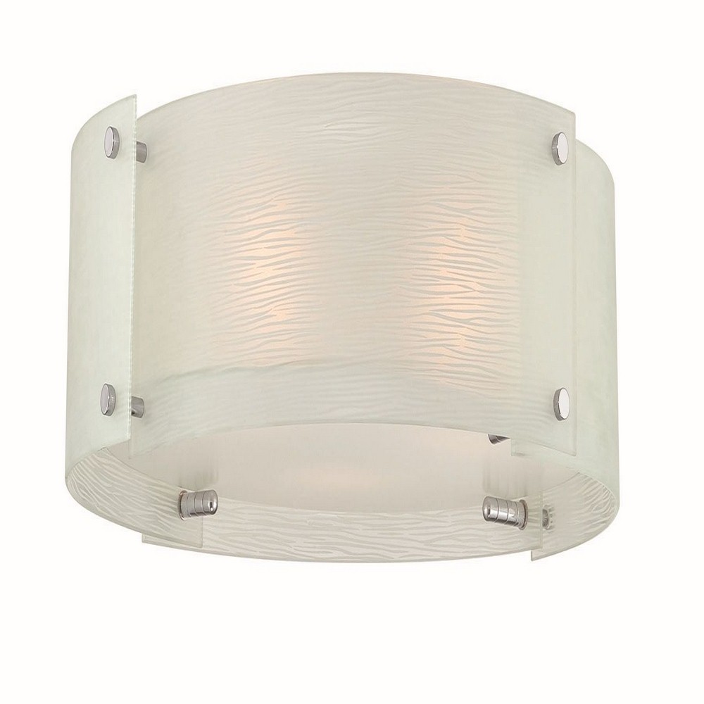 Lite Source-LS-5419C/FRO-Kaelin-Three Light Flush Mount-17 Inches Wide by 6 Inches High   Chrome Finish