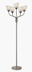 Lite Source-LS-82117-Elitia-Five Light Floor Lamp-16 Inches Wide by 70 Inches High   Gun Metal Finish with Clear/White Acrylic Glass