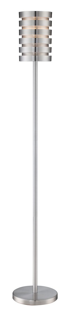 Lite Source-LS-82923ALU-Tendrill Ii-One Light Floor Lamp-10 Inches Wide by 62 Inches High   Aluminum Finish
