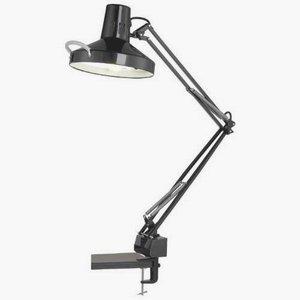 Lite Source-LSC-163BLK-Combination-Two Light Clamp-On Lamp-10.25 Inches Wide by 36.25 Inches High   Black Finish