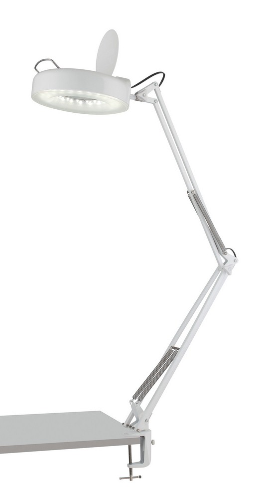 Lite Source-LSM-180LED/WHT-Magnify- 9.4W 1 LED Desk Lamp-23 Inches Wide by 40.5 Inches High   White Finish with Metal Shade