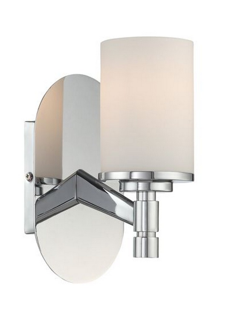 Lite Source-LS-16311-Lina-One Light Wall Sconce-5 Inches Wide by 9 Inches High   Chrome Finish with Frosted Glass