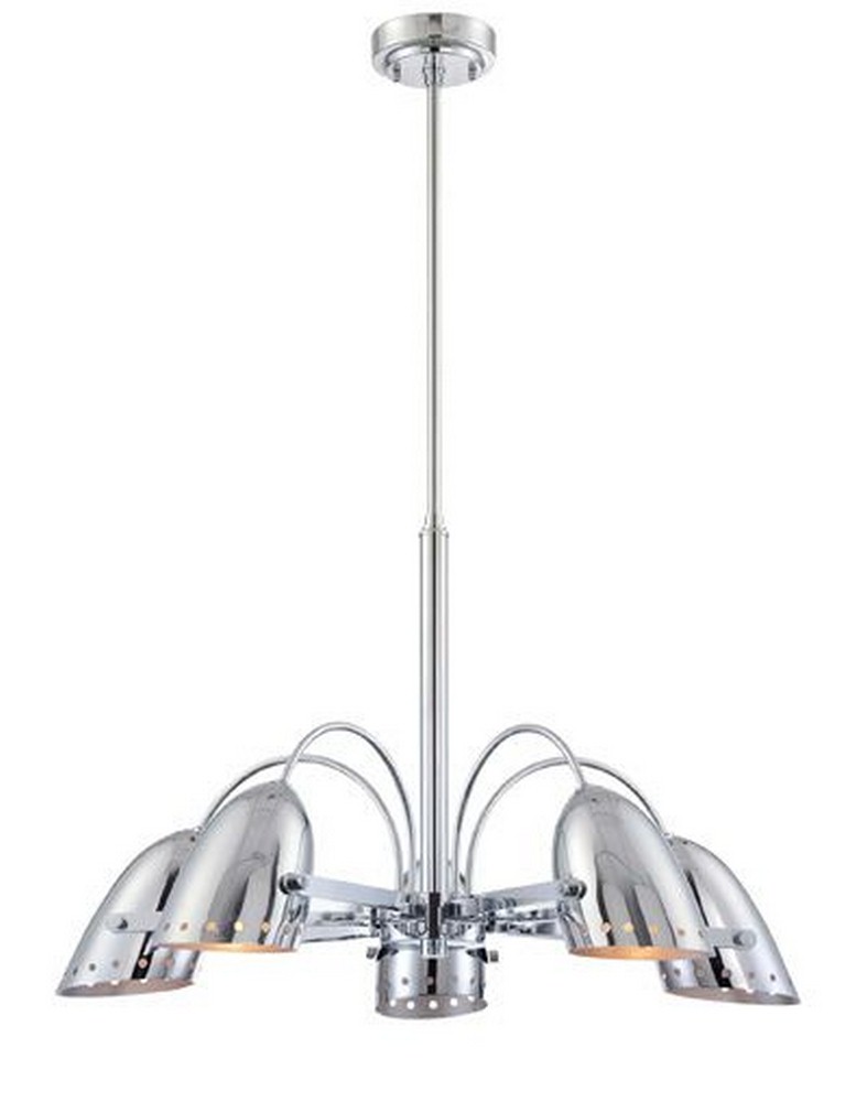 Lite Source-LS-18800-Kanoni-Five Light Chandelier-28 Inches Wide by 42 Inches High   Chrome Finish