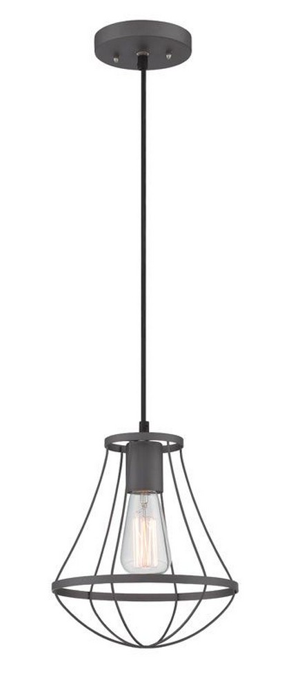 Lite Source-LS-19937-Ferguson-One Light Pendant-9 Inches Wide by 68.5 Inches High   Black Finish