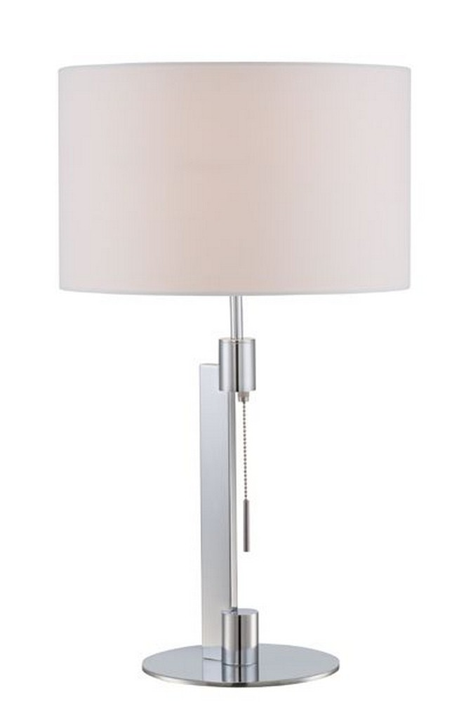 Lite Source-LS-22735-Catriona-One Light Table Lamp-14 Inches Wide by 24 Inches High   Chrome Finish with White Fabric Shade
