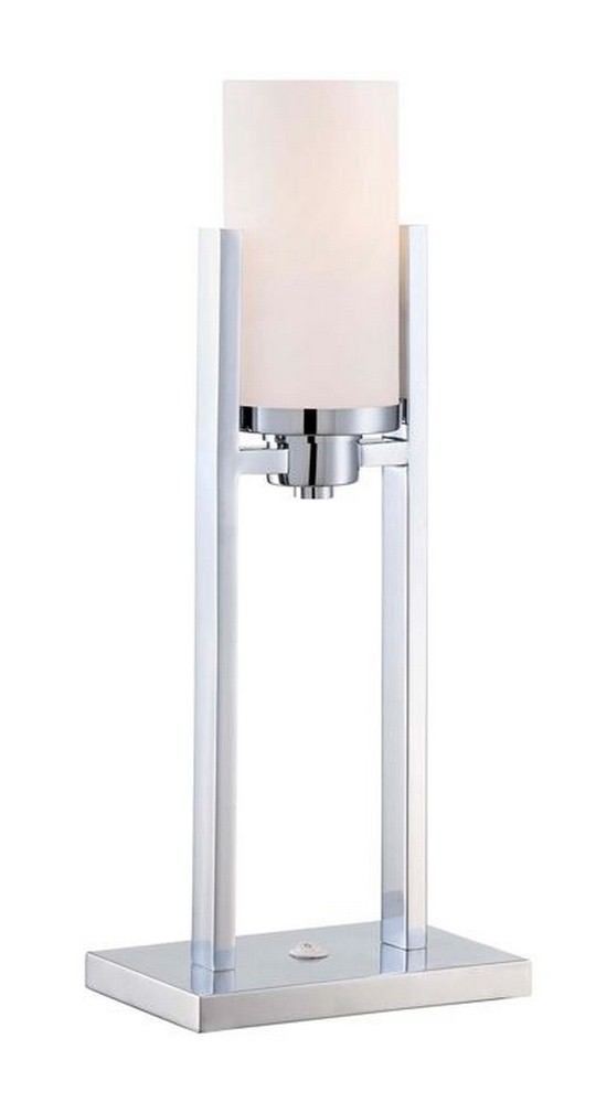Lite Source-LS-22811-Caesarea-One Light Table Lamp-8.5 Inches Wide by 21 Inches High   Chrome Finish with Frosted Glass