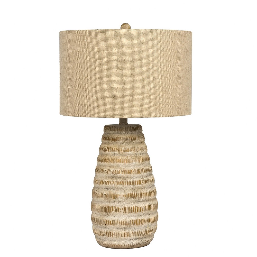 Litex-BL18LTX-26.5 Inch One Light Table Lamp   Washed Grey Finish with Cream Fabric Shade