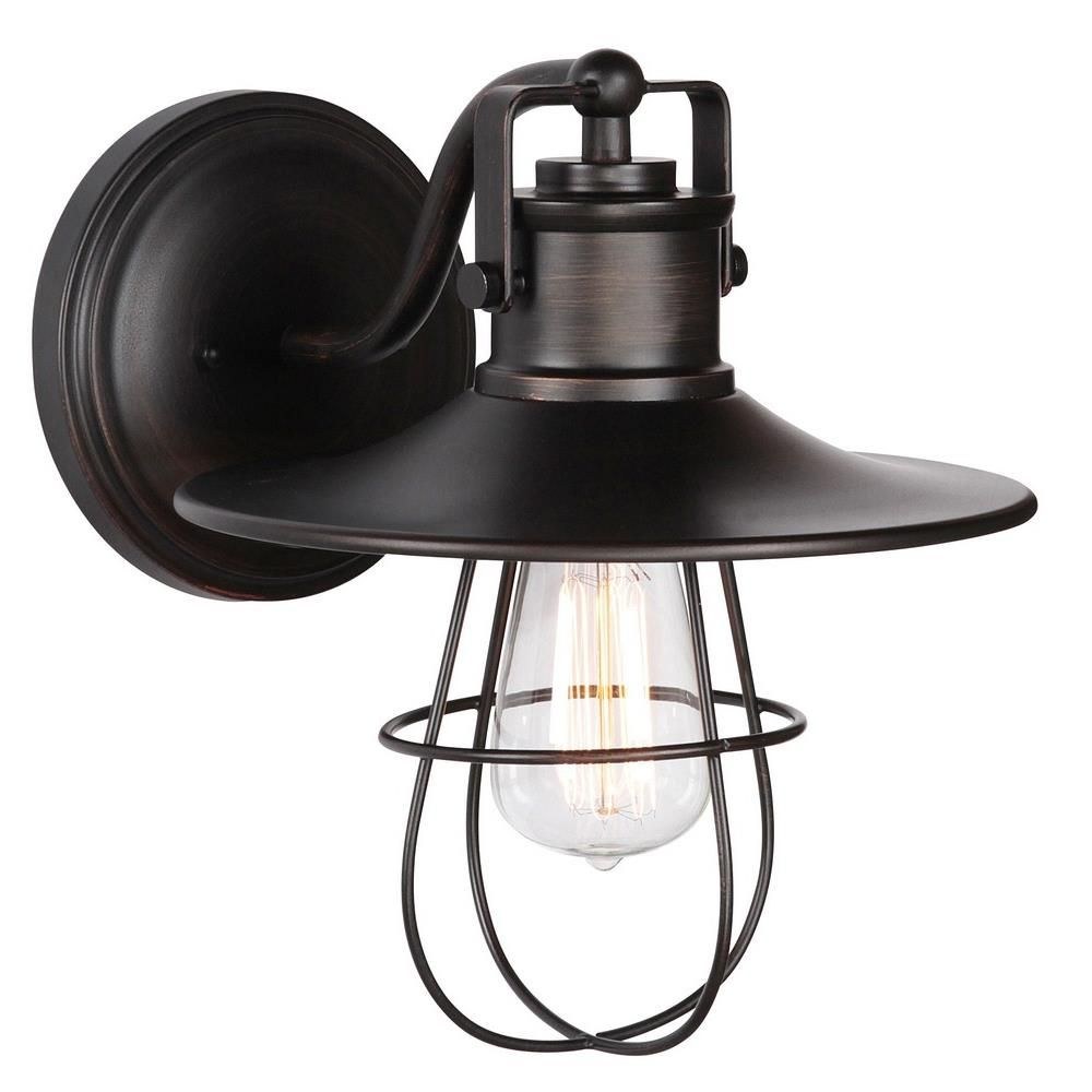 Litex-OWS-AR12C-1 Light Outdoor Wall Sconce-12 Inches Tall and 9.5 Inches Wide Aged Bronze Finish