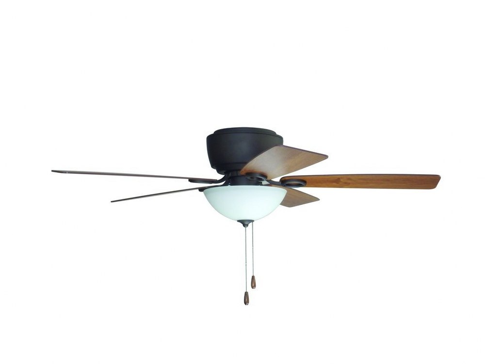 Litex-RG52EB5L-Riggio - Single Light LED Ceiling Fan   Bronze Finish with Sienna/Cherry Blade Finish with White Opal Glass