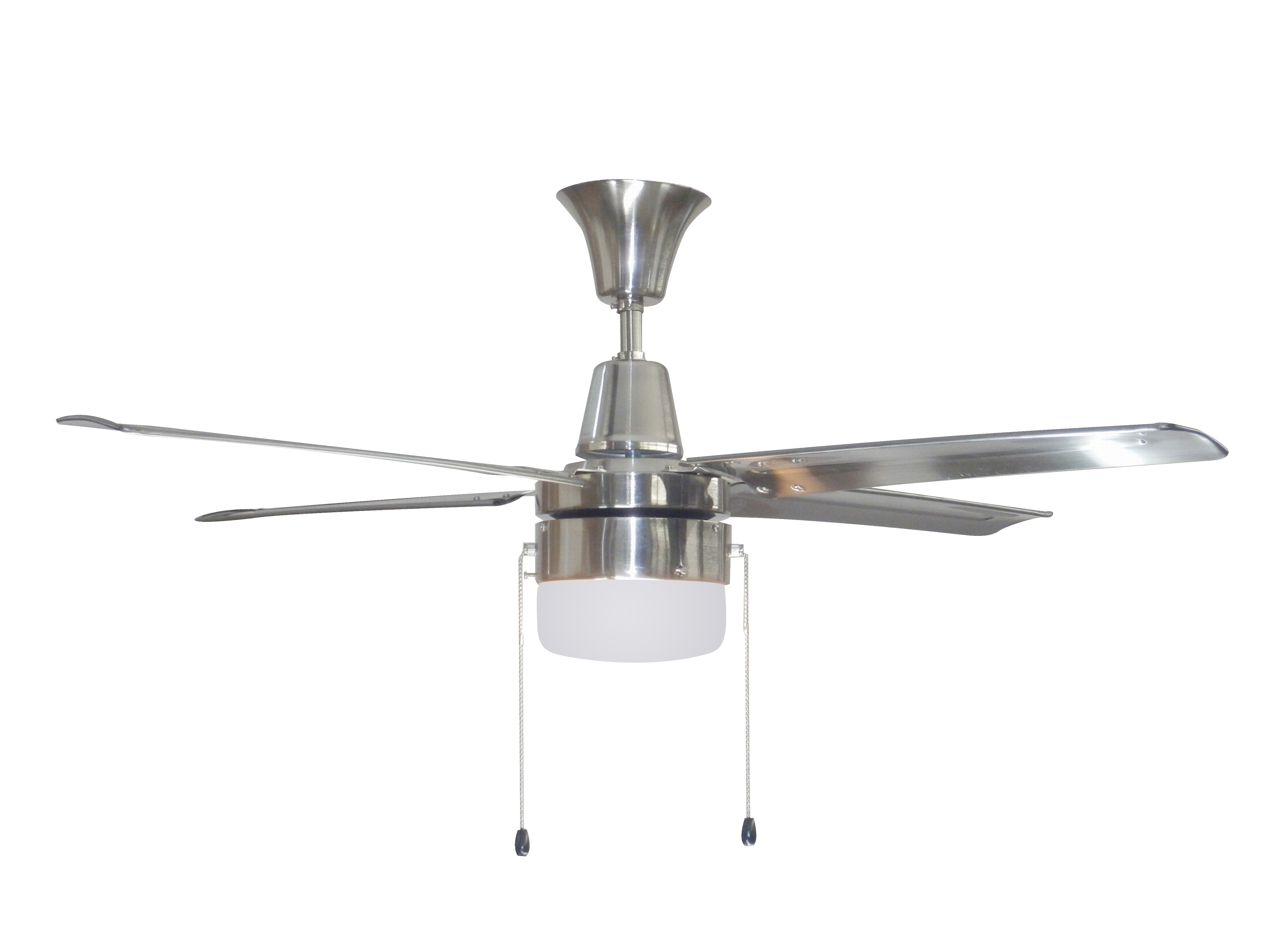 Litex-UB48BC4LE-URBANA - 48 Inch Single Light LED Ceiling Fan   Brushed Chrome Finish with Brushed Chrome Metal Blade Finish with Frosted Glass