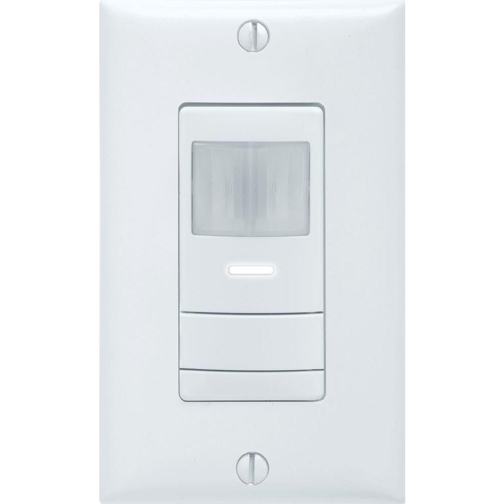 Lithonia Lighting-WSX WH-Contractor Select -Accessory - 2.75 Inch Auto On Wall Switch   Gloss White Finish