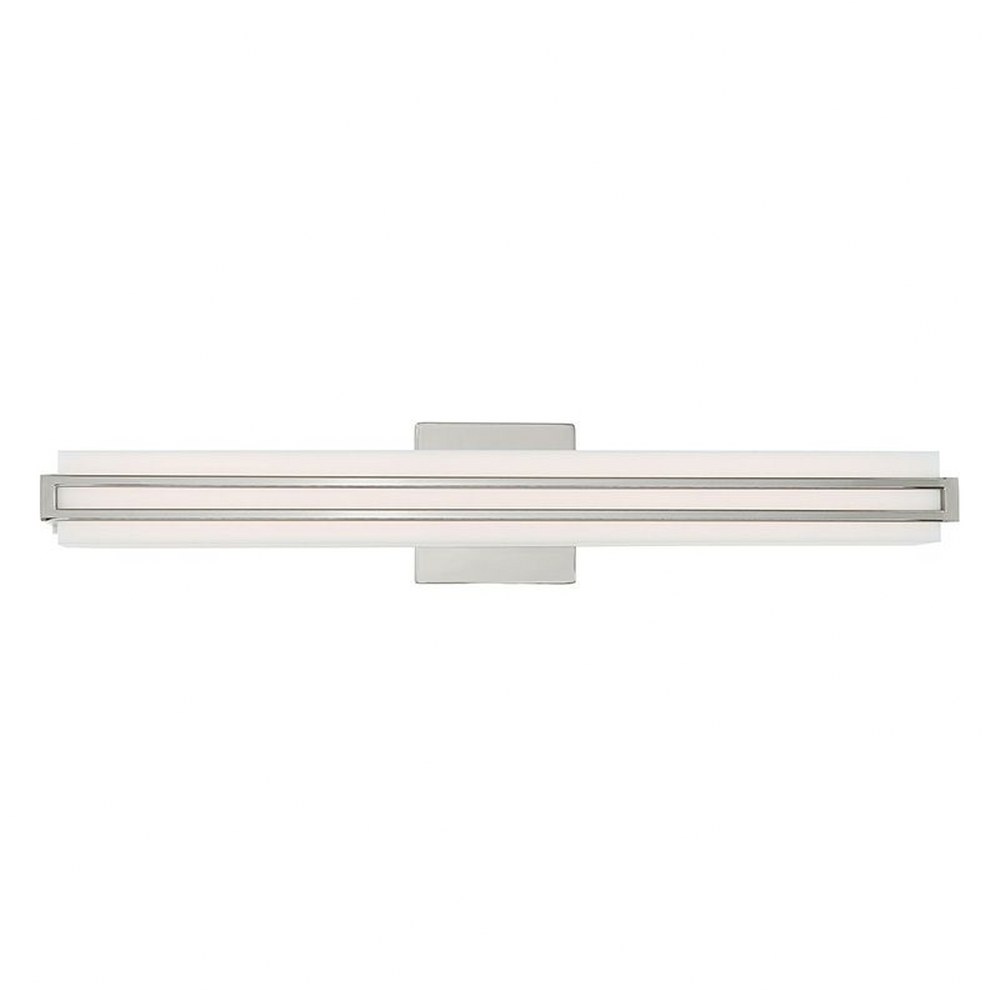 Livex Lighting-10193-05-Fulton - 32W LED ADA Bath Vanity in Fulton Style - 4.38 Inches wide by 23.5 Inches high Polished Chrome Polished Chrome Finish with Satin White Acrylic Shade