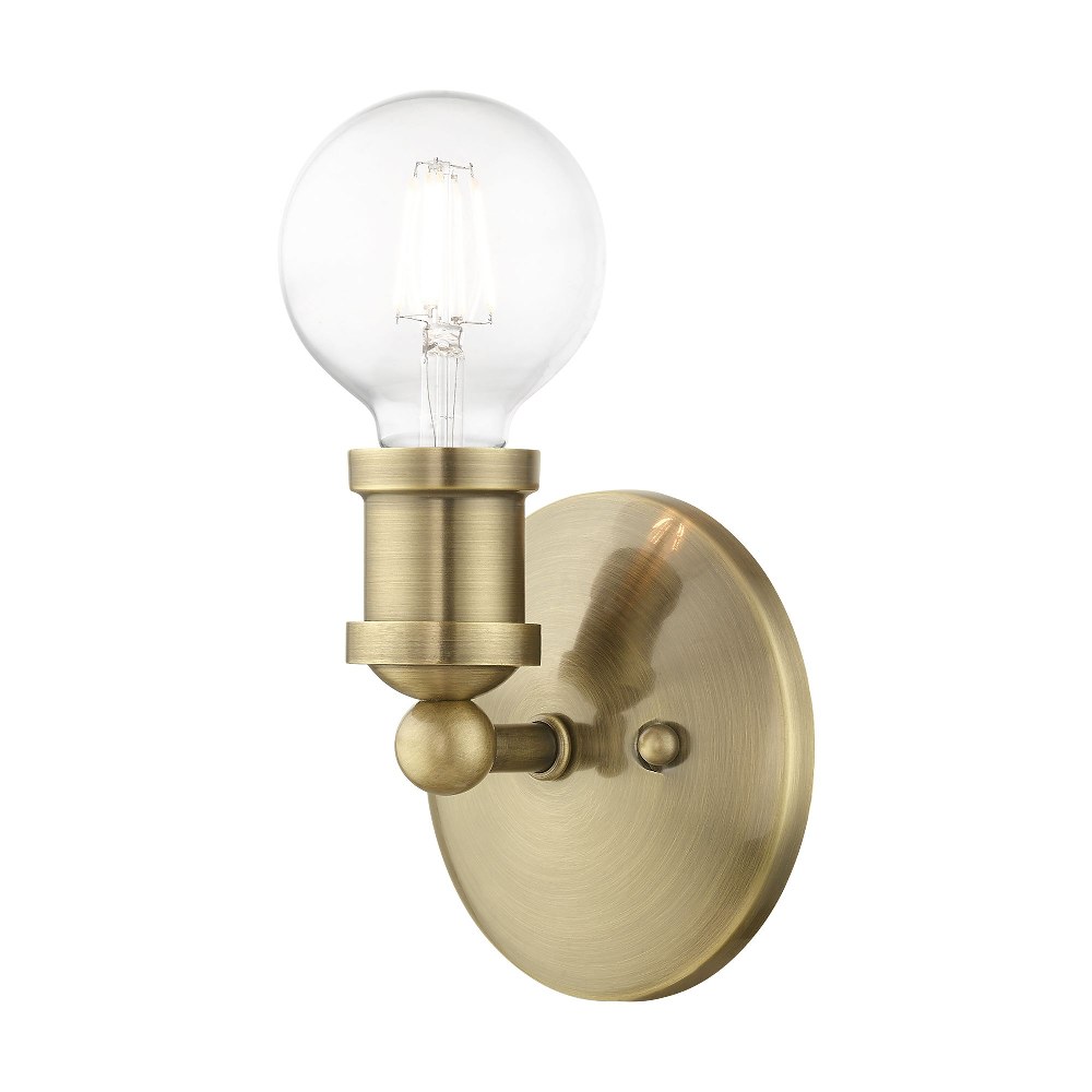 Livex Lighting-14420-01-Lansdale - 1 Light ADA Bath Vanity In Transitional Style-5.25 Inches Tall and 5 Inches Wide Antique Brass Lansdale - 1 Light ADA Bath Vanity In Transitional Style-5.25 Inches Tall and 5 Inches Wide