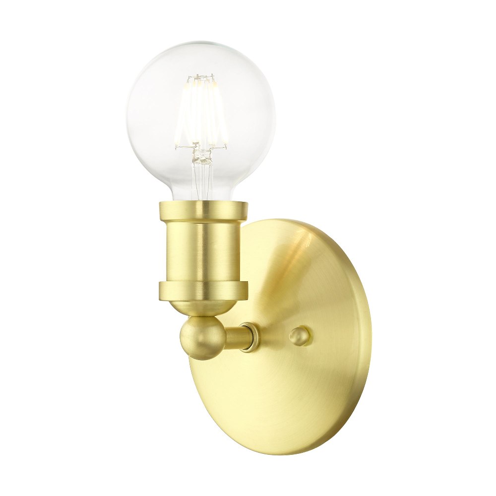 Livex Lighting-14420-12-Lansdale - 1 Light ADA Bath Vanity In Transitional Style-5.25 Inches Tall and 5 Inches Wide Satin Brass Lansdale - 1 Light ADA Bath Vanity In Transitional Style-5.25 Inches Tall and 5 Inches Wide
