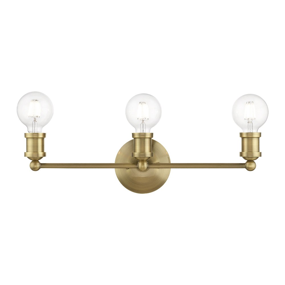 Livex Lighting-14423-01-Lansdale - 3 Light ADA Bath Vanity In Transitional Style-5.13 Inches Tall and 20.25 Inches Wide Antique Brass Lansdale - 3 Light ADA Bath Vanity In Transitional Style-5.13 Inches Tall and 20.25 Inches Wide