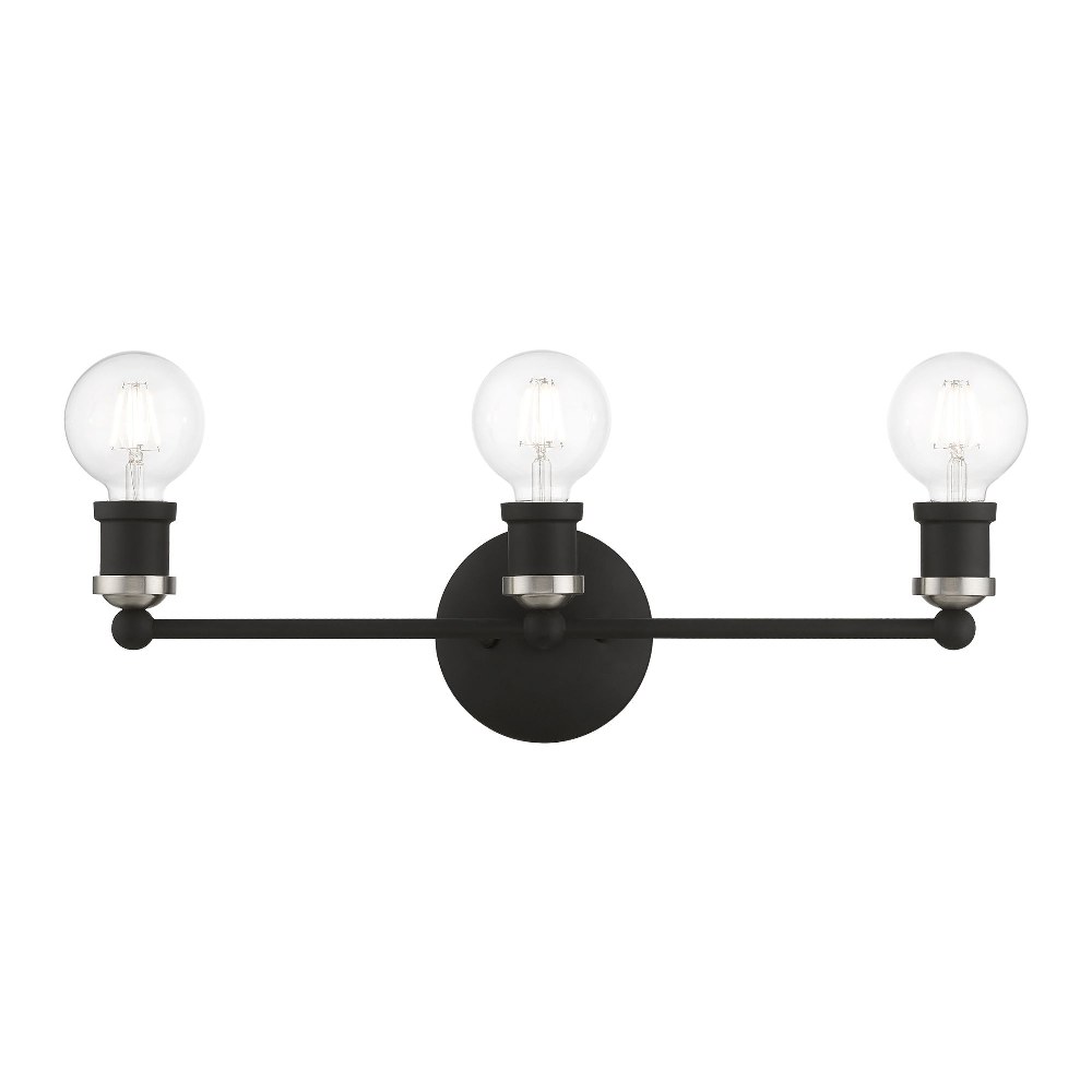 Livex Lighting-14423-04-Lansdale - 3 Light ADA Bath Vanity In Transitional Style-5.13 Inches Tall and 20.25 Inches Wide Black/Brushed Nickel Lansdale - 3 Light ADA Bath Vanity In Transitional Style-5.13 Inches Tall and 20.25 Inches Wide