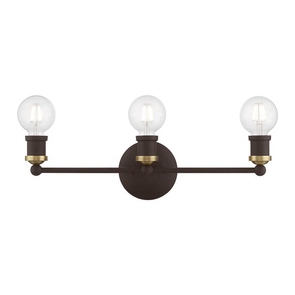 Livex Lighting-14423-07-Lansdale - 3 Light ADA Bath Vanity In Transitional Style-5.13 Inches Tall and 20.25 Inches Wide Bronze/Antique Brass Lansdale - 3 Light ADA Bath Vanity In Transitional Style-5.13 Inches Tall and 20.25 Inches Wide