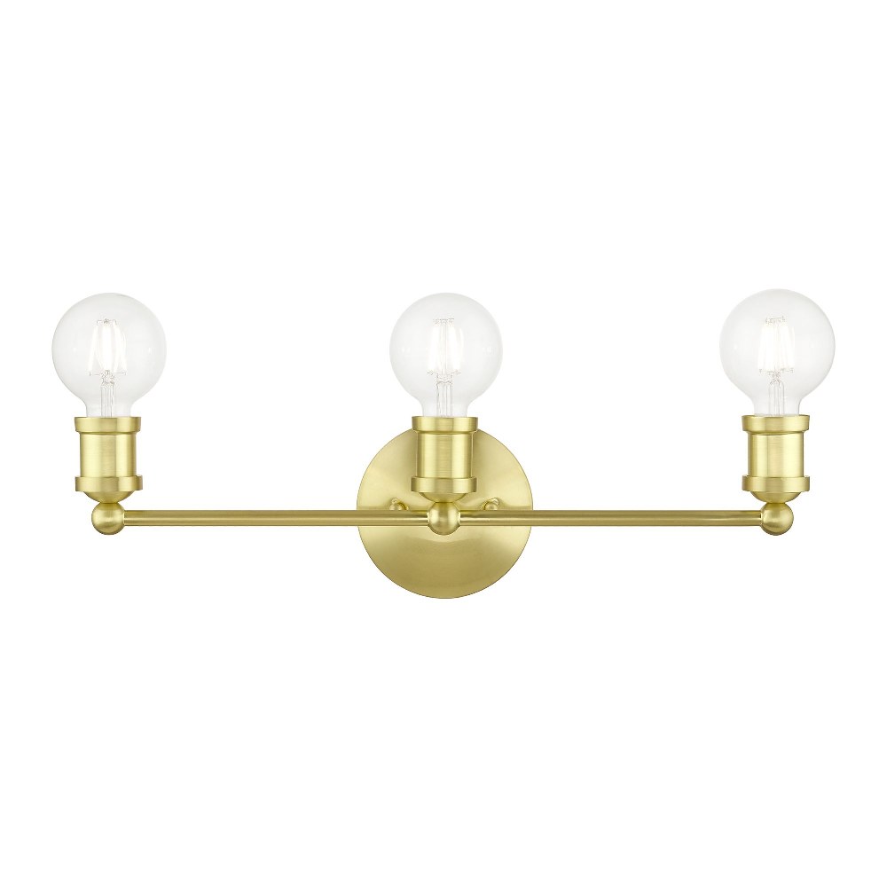 Livex Lighting-14423-12-Lansdale - 3 Light ADA Bath Vanity In Transitional Style-5.13 Inches Tall and 20.25 Inches Wide Satin Brass Lansdale - 3 Light ADA Bath Vanity In Transitional Style-5.13 Inches Tall and 20.25 Inches Wide