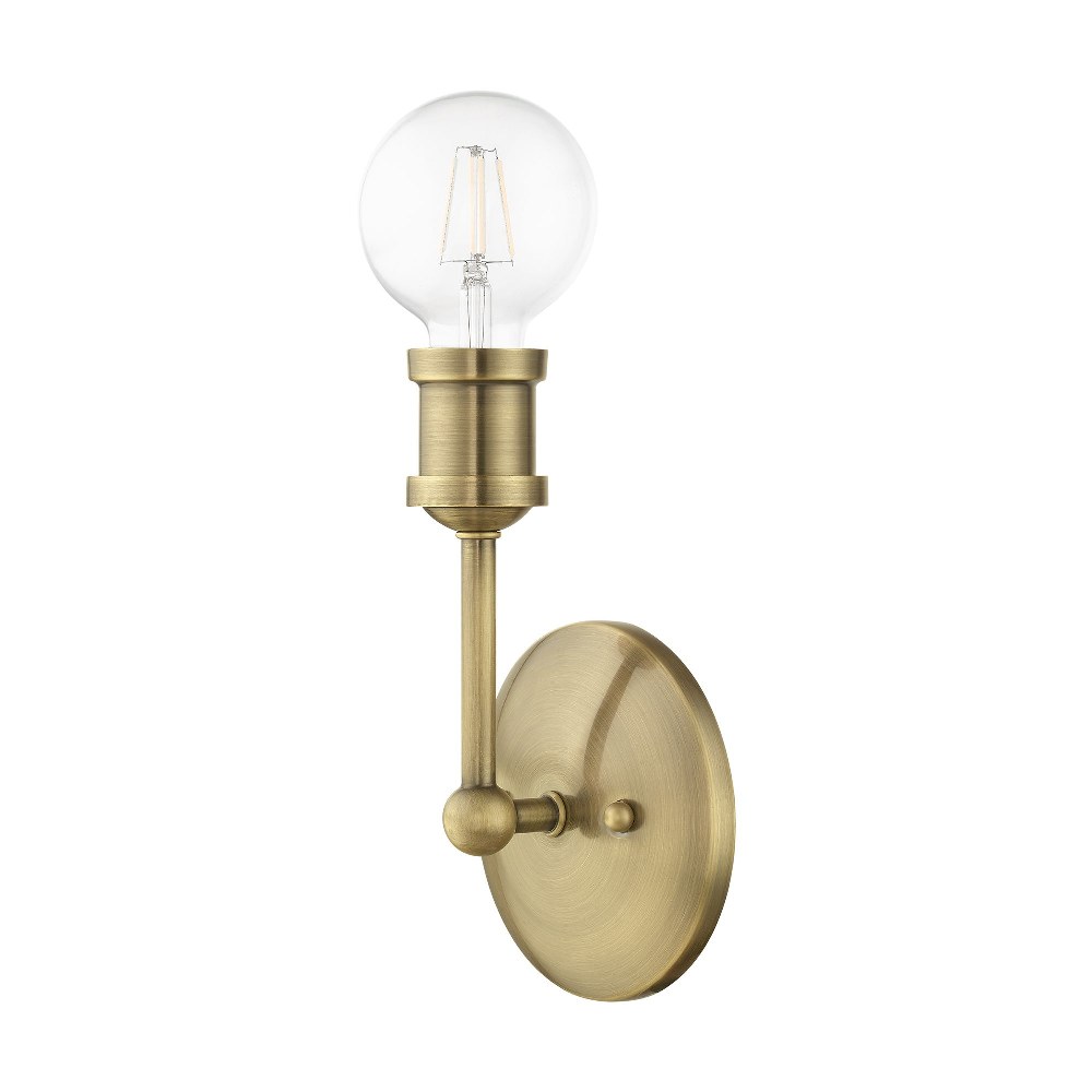 Livex Lighting-14429-01-Lansdale - 1 Light ADA Bath Vanity In Transitional Style-8.5 Inches Tall and 5 Inches Wide Antique Brass Lansdale - 1 Light ADA Bath Vanity In Transitional Style-8.5 Inches Tall and 5 Inches Wide