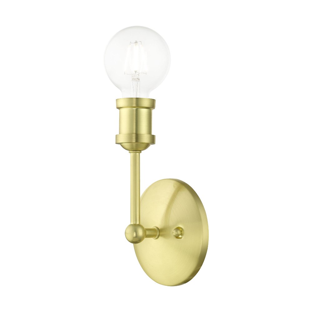 Livex Lighting-14429-12-Lansdale - 1 Light ADA Bath Vanity In Transitional Style-8.5 Inches Tall and 5 Inches Wide Satin Brass Lansdale - 1 Light ADA Bath Vanity In Transitional Style-8.5 Inches Tall and 5 Inches Wide