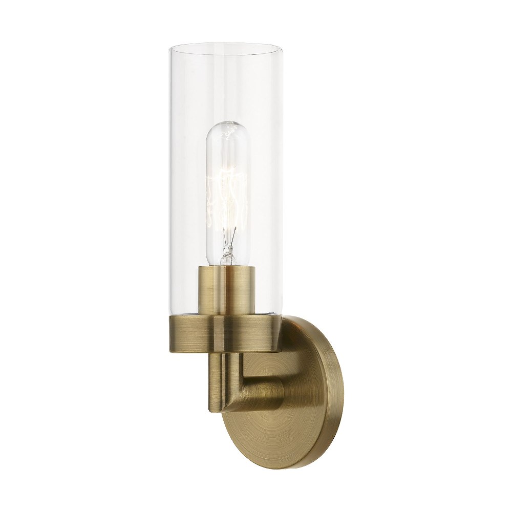 Livex Lighting-16171-01-Ludlow - 1 Light ADA Wall Sconce In Nautical Style-11.75 Inches Tall and 4.25 Inches Wide Antique Brass  Ludlow - 1 Light ADA Wall Sconce In Nautical Style-11.75 Inches Tall and 4.25 Inches Wide