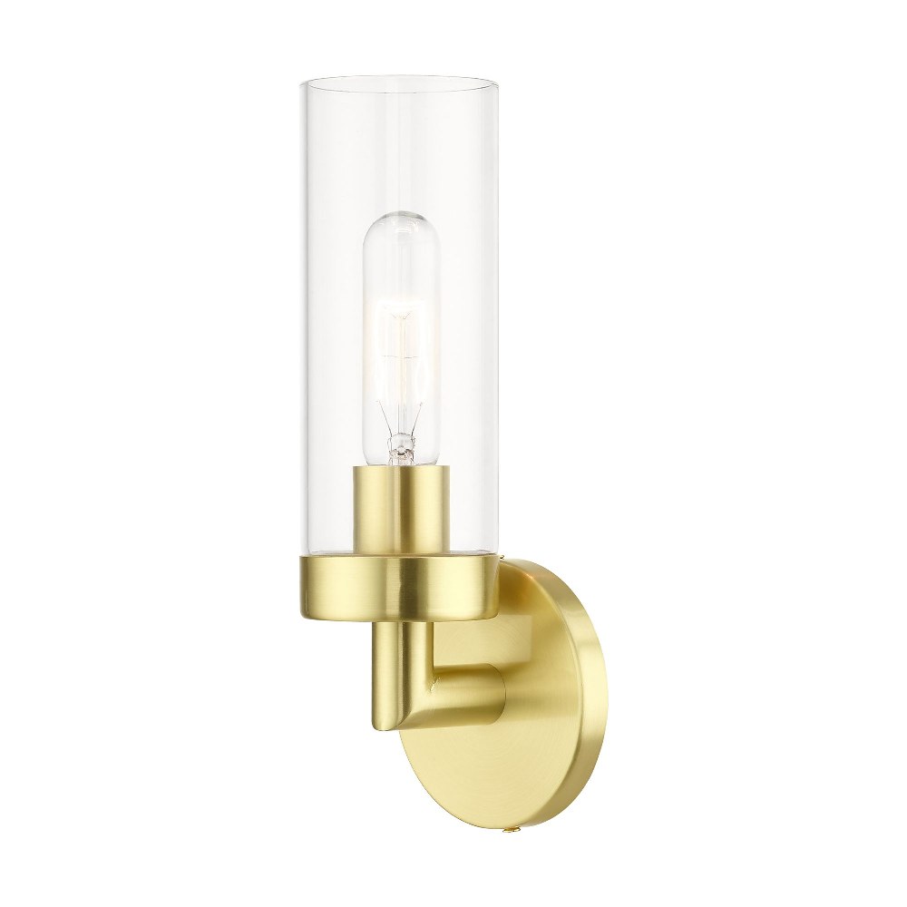 Livex Lighting-16171-12-Ludlow - 1 Light ADA Wall Sconce In Nautical Style-11.75 Inches Tall and 4.25 Inches Wide Satin Brass Ludlow - 1 Light ADA Wall Sconce In Nautical Style-11.75 Inches Tall and 4.25 Inches Wide