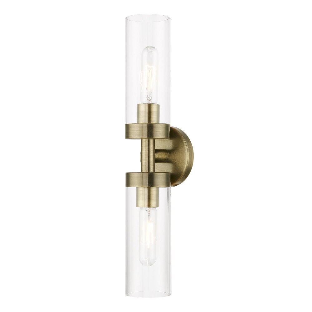 Livex Lighting-16172-01-Ludlow - 2 Light ADA Bath Vanity In Nautical Style-19.25 Inches Tall and 4.25 Inches Wide Antique Brass Ludlow - 2 Light ADA Bath Vanity In Nautical Style-19.25 Inches Tall and 4.25 Inches Wide