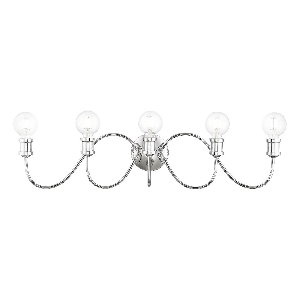 Livex Lighting-16575-05-Lansdale - 5 Light Large Bath Vanity In Transitional Style-7 Inches Tall and 33.5 Inches Wide Polished Chrome Lansdale - 5 Light Large Bath Vanity In Transitional Style-7 Inches Tall and 33.5 Inches Wide
