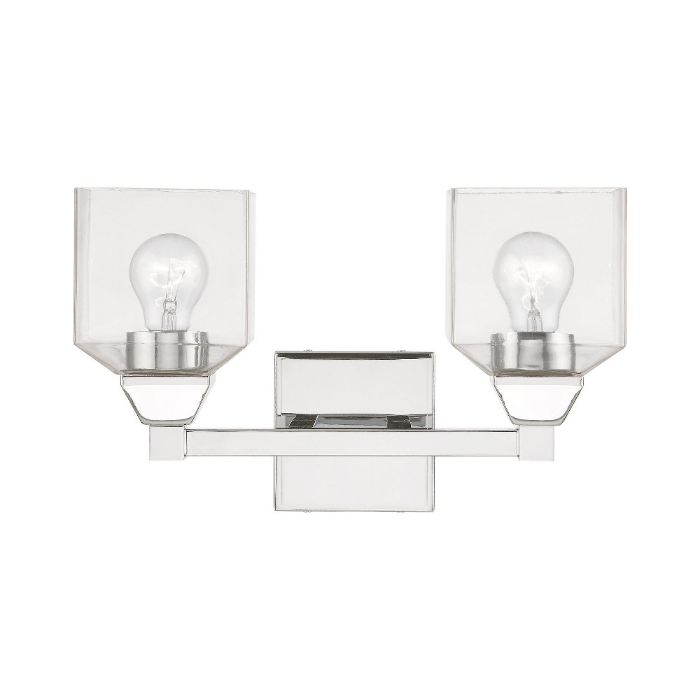 Livex Lighting-16772-05-Aragon - 2 Light Bath Vanity In Architectural Style-9.5 Inches Tall and 15 Inches Wide Polished Chrome Aragon - 2 Light Bath Vanity In Architectural Style-9.5 Inches Tall and 15 Inches Wide