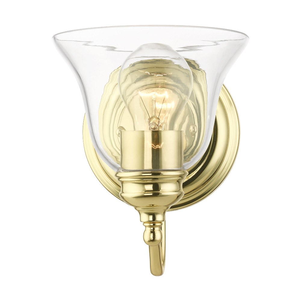 Livex Lighting-16931-02-Moreland - 1 Light Bath Vanity In Transitional Style-7.5 Inches Tall and 6.25 Inches Wide Polished Brass Moreland - 1 Light Bath Vanity In Transitional Style-7.5 Inches Tall and 6.25 Inches Wide