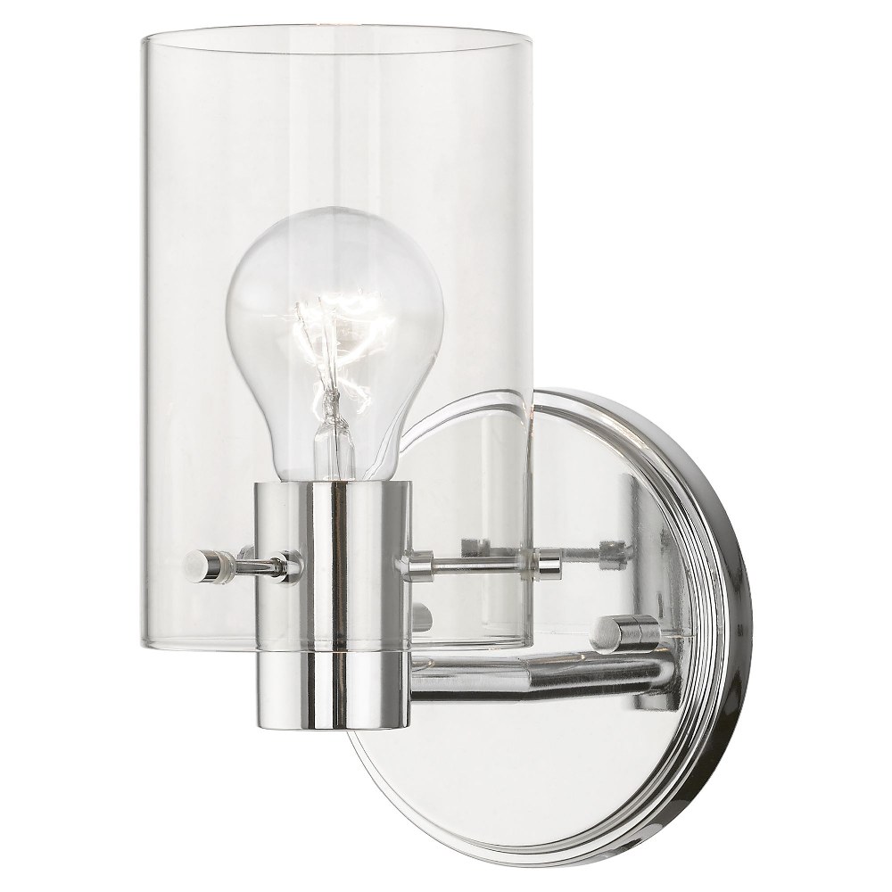 Livex Lighting-17231-05-Munich - 1 Light Wall Sconce In Contemporary Style-8.5 Inches Tall and 5 Inches Wide Polished Chrome Munich - 1 Light Wall Sconce In Contemporary Style-8.5 Inches Tall and 5 Inches Wide
