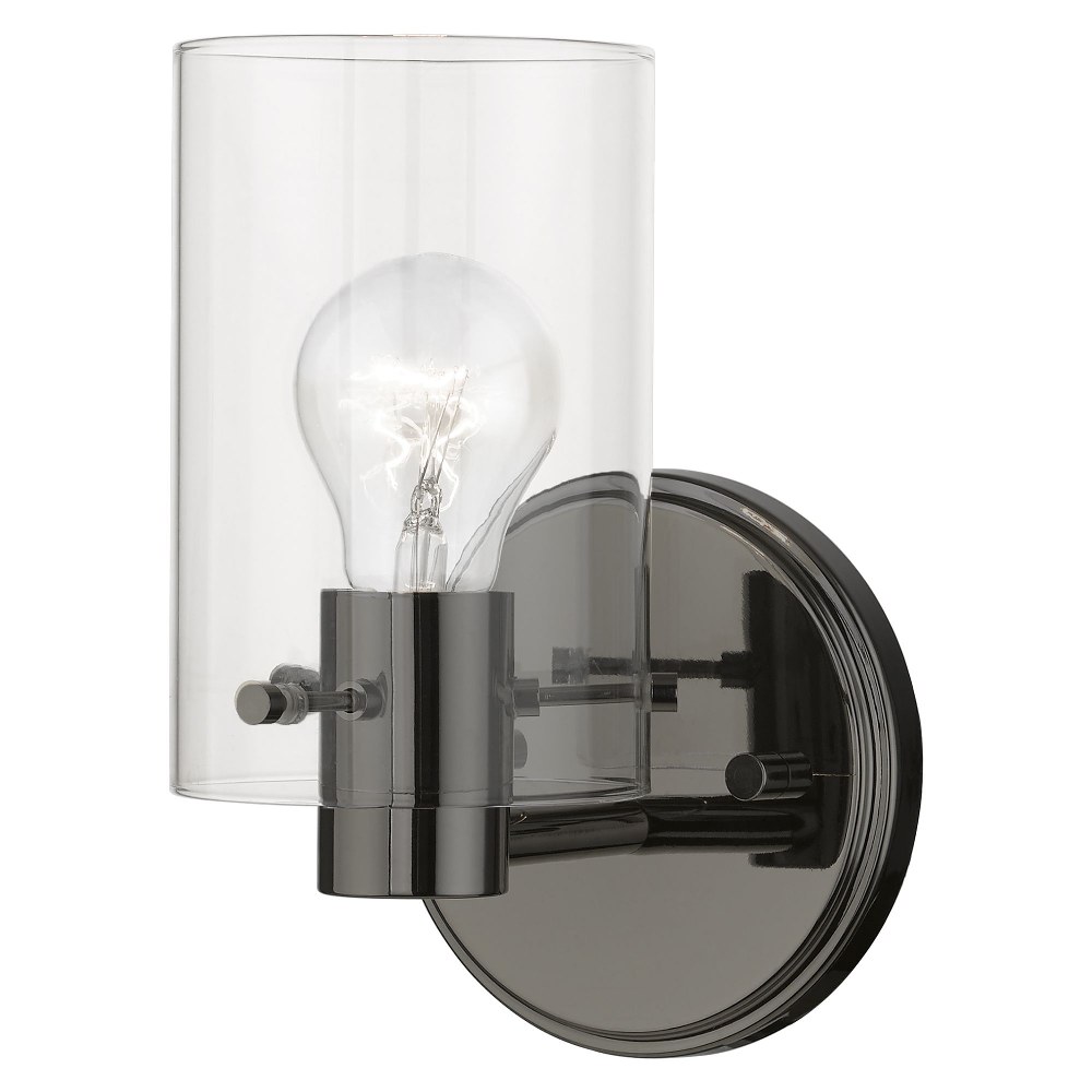Livex Lighting-17231-46-Munich - 1 Light Wall Sconce In Contemporary Style-8.5 Inches Tall and 5 Inches Wide Black Chrome Munich - 1 Light Wall Sconce In Contemporary Style-8.5 Inches Tall and 5 Inches Wide