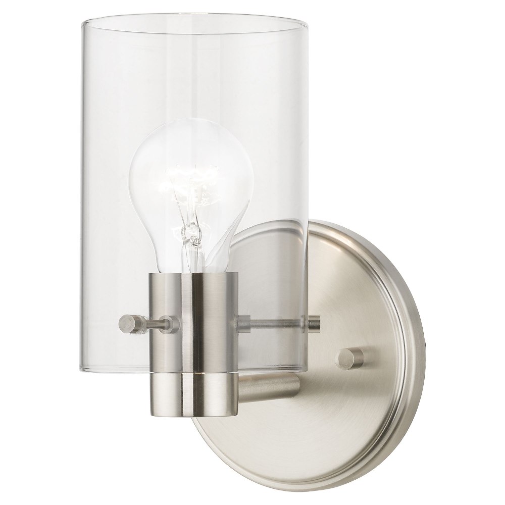 Livex Lighting-17231-91-Munich - 1 Light Wall Sconce In Contemporary Style-8.5 Inches Tall and 5 Inches Wide Brushed Nickel Munich - 1 Light Wall Sconce In Contemporary Style-8.5 Inches Tall and 5 Inches Wide