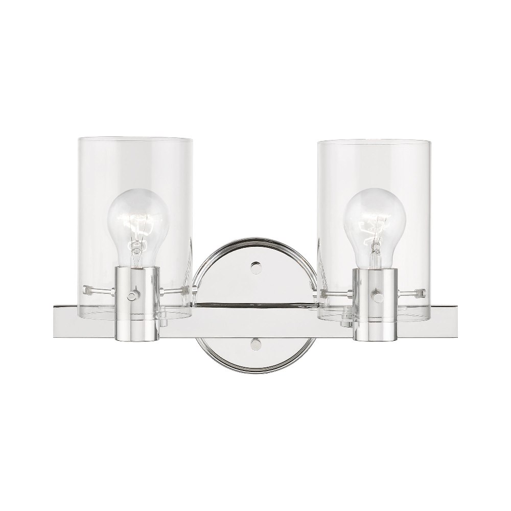 Livex Lighting-17232-05-Munich - 2 Light Bath Vanity In Contemporary Style-8.5 Inches Tall and 14.5 Inches Wide Polished Chrome Munich - 2 Light Bath Vanity In Contemporary Style-8.5 Inches Tall and 14.5 Inches Wide