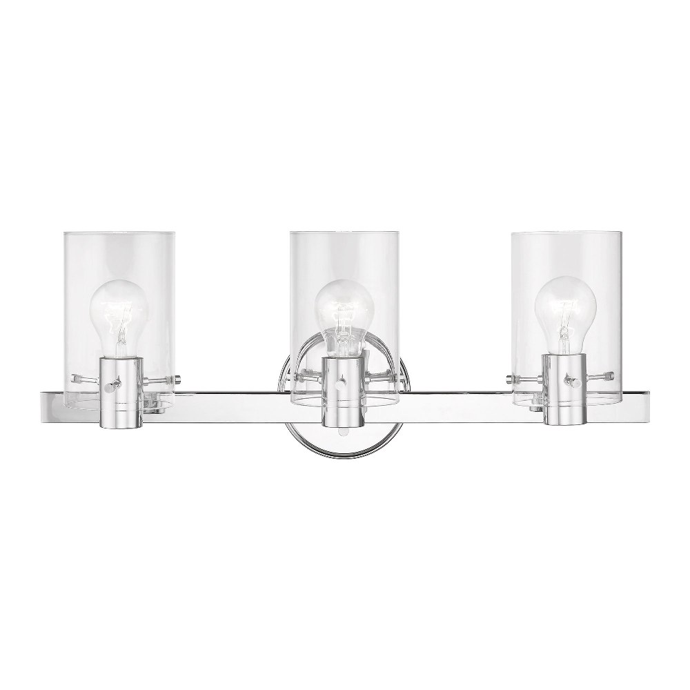 Livex Lighting-17233-05-Munich - 3 Light Bath Vanity In Contemporary Style-8.5 Inches Tall and 22.5 Inches Wide Polished Chrome Munich - 3 Light Bath Vanity In Contemporary Style-8.5 Inches Tall and 22.5 Inches Wide