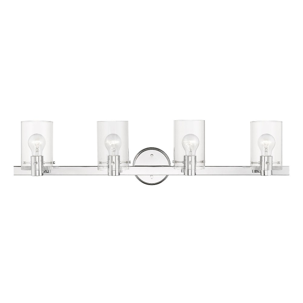 Livex Lighting-17234-05-Munich - 4 Light Bath Vanity In Contemporary Style-8.5 Inches Tall and 35.5 Inches Wide Polished Chrome Munich - 4 Light Bath Vanity In Contemporary Style-8.5 Inches Tall and 35.5 Inches Wide