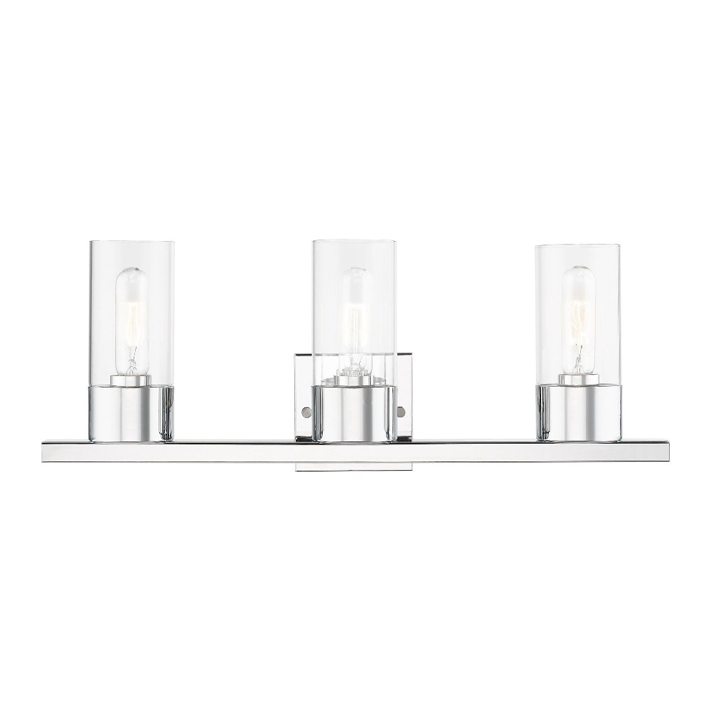 Livex Lighting-17313-05-Carson - 3 Light Bath Vanity In Contemporary Style-8.75 Inches Tall and 23 Inches Wide Polished Chrome Carson - 3 Light Bath Vanity In Contemporary Style-8.75 Inches Tall and 23 Inches Wide