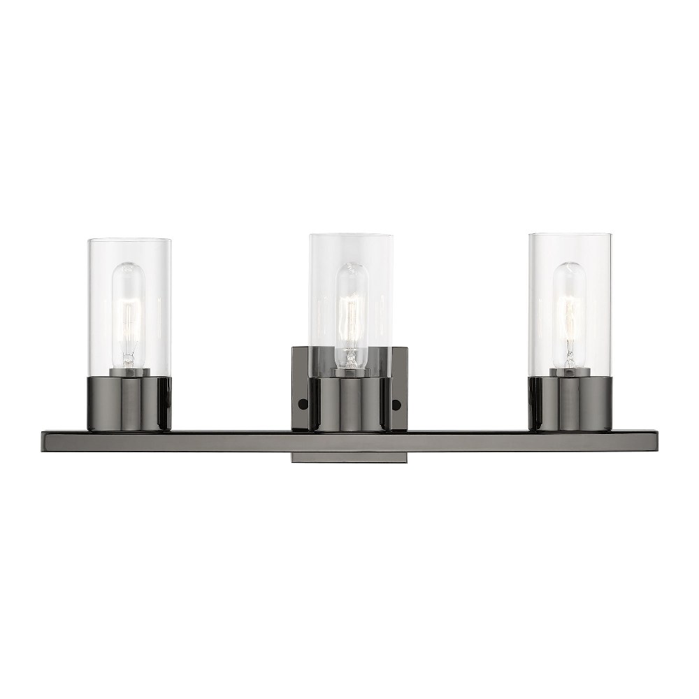 Livex Lighting-17313-46-Carson - 3 Light Bath Vanity In Contemporary Style-8.75 Inches Tall and 23 Inches Wide Black Chrome Carson - 3 Light Bath Vanity In Contemporary Style-8.75 Inches Tall and 23 Inches Wide
