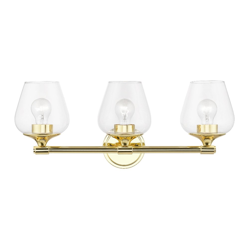 Livex Lighting-17473-02-Willow - 3 Light Bath Vanity In Transitional Style-9.5 Inches Tall and 23 Inches Wide Polished Brass Willow - 3 Light Bath Vanity In Transitional Style-9.5 Inches Tall and 23 Inches Wide