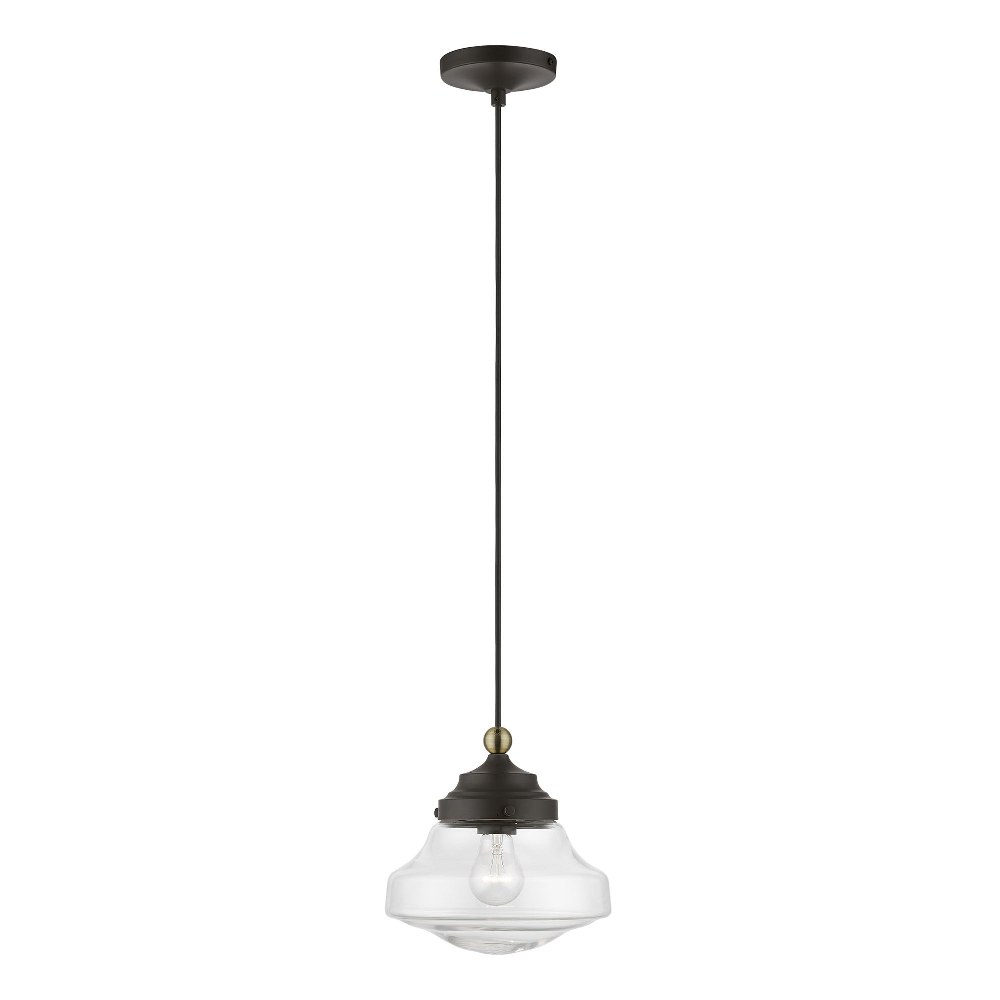 Livex Lighting-41293-07-Avondale - 1 Light Mini Pendant In Nautical Style-15 Inches Tall and 9 Inches Wide Bronze/Antique Brass  Avondale - 1 Light Mini Pendant In Nautical Style-15 Inches Tall and 9 Inches Wide