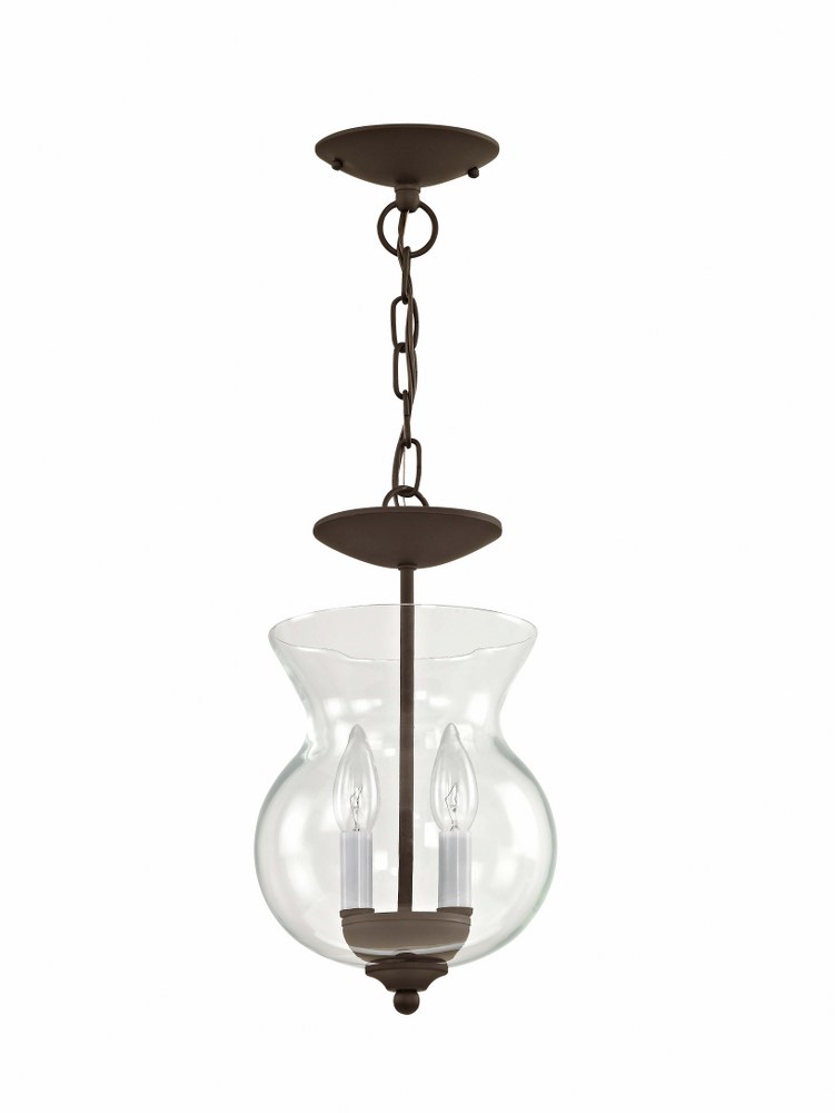 Livex Lighting-4393-07-Home Basics - 2 Light Convertible Mini Pendant in Home Basics Style - 8.25 Inches wide by 14 Inches high   Home Basics - 2 Light Convertible Mini Pendant in Home Basics Style - 