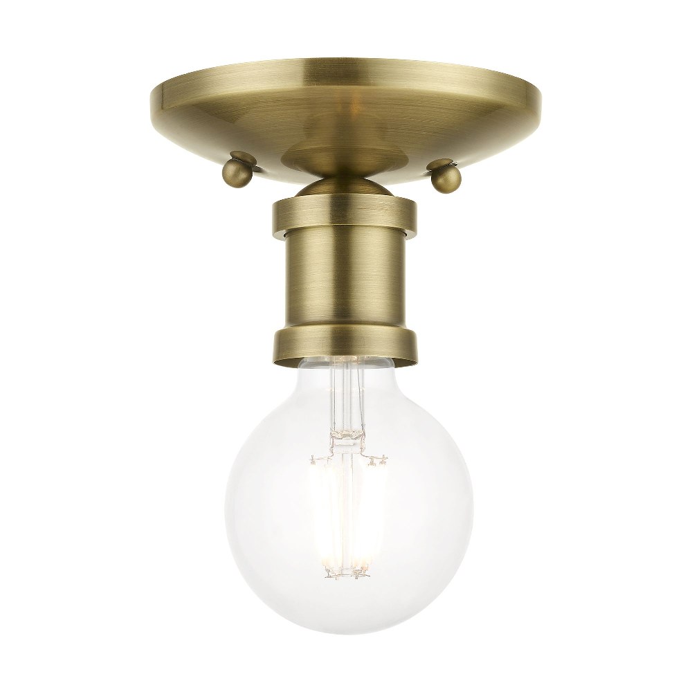 Livex Lighting-47160-01-Lansdale - 1 Light Flush Mount In Transitional Style-3.38 Inches Tall and 5 Inches Wide Antique Brass Lansdale - 1 Light Flush Mount In Transitional Style-3.38 Inches Tall and 5 Inches Wide
