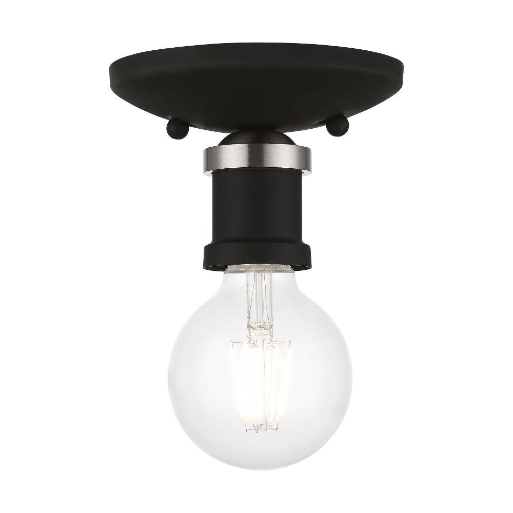 Livex Lighting-47160-04-Lansdale - 1 Light Flush Mount In Transitional Style-3.38 Inches Tall and 5 Inches Wide Black/Brushed Nickel Lansdale - 1 Light Flush Mount In Transitional Style-3.38 Inches Tall and 5 Inches Wide