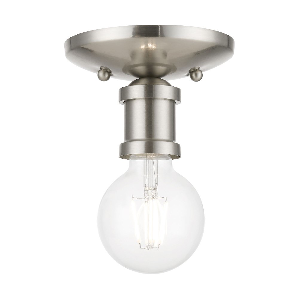 Livex Lighting-47160-91-Lansdale - 1 Light Flush Mount In Transitional Style-3.38 Inches Tall and 5 Inches Wide Brushed Nickel Lansdale - 1 Light Flush Mount In Transitional Style-3.38 Inches Tall and 5 Inches Wide