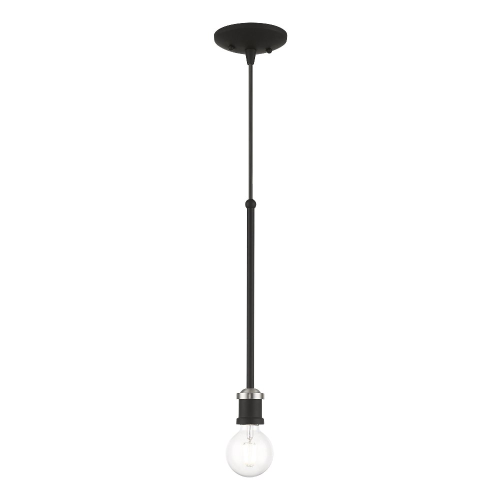 Livex Lighting-47161-04-Lansdale - 1 Light Pendant In Transitional Style-21 Inches Tall and 5 Inches Wide Black/Brushed Nickel Lansdale - 1 Light Pendant In Transitional Style-21 Inches Tall and 5 Inches Wide