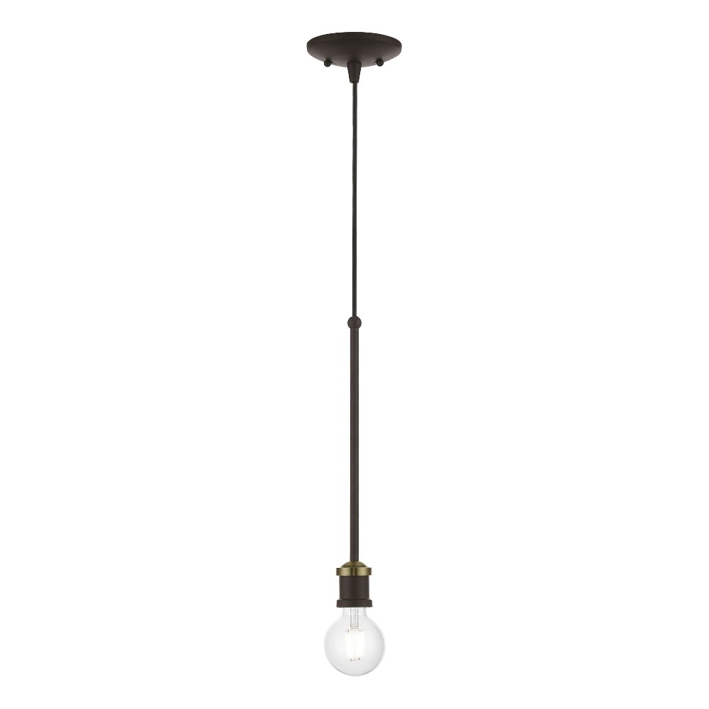 Livex Lighting-47161-07-Lansdale - 1 Light Pendant In Transitional Style-21 Inches Tall and 5 Inches Wide Bronze/Antique Brass Lansdale - 1 Light Pendant In Transitional Style-21 Inches Tall and 5 Inches Wide