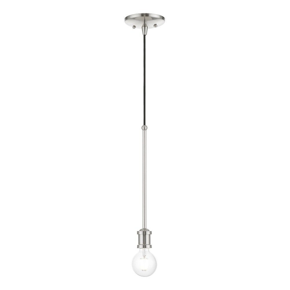 Livex Lighting-47161-91-Lansdale - 1 Light Pendant In Transitional Style-21 Inches Tall and 5 Inches Wide Brushed Nickel Lansdale - 1 Light Pendant In Transitional Style-21 Inches Tall and 5 Inches Wide