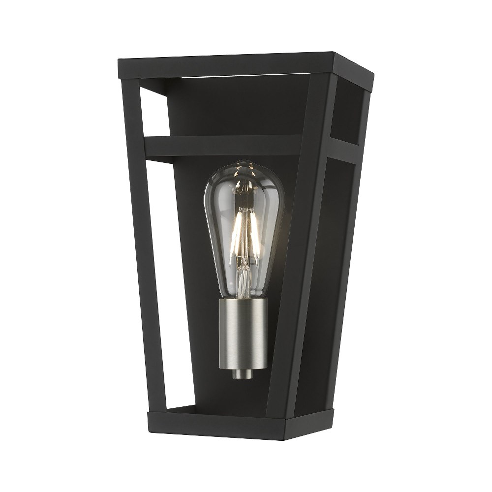 Livex Lighting-49567-04-Schofield - 1 Light ADA Wall Sconce In Transitional Style-11 Inches Tall and 7 Inches Wide Black/Brushed Nickel Schofield - 1 Light ADA Wall Sconce In Transitional Style-11 Inches Tall and 7 Inches Wide